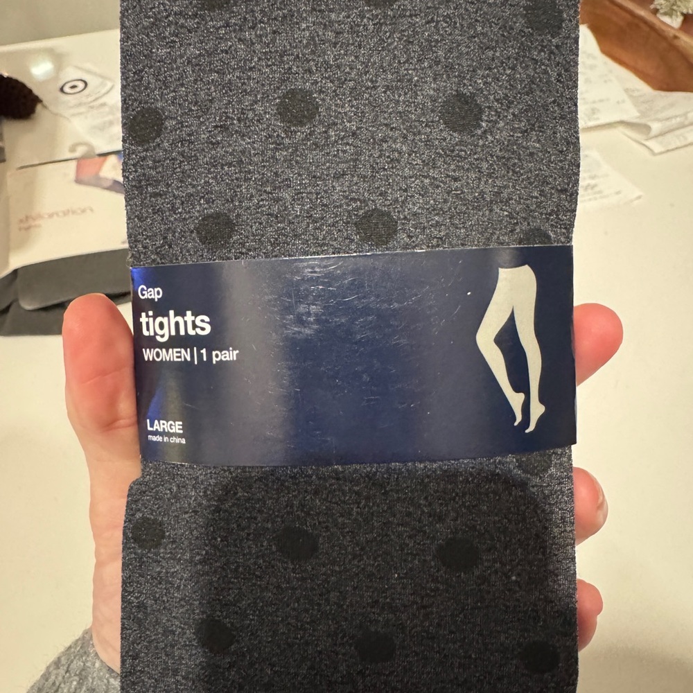 Gray Polka Dot Tights